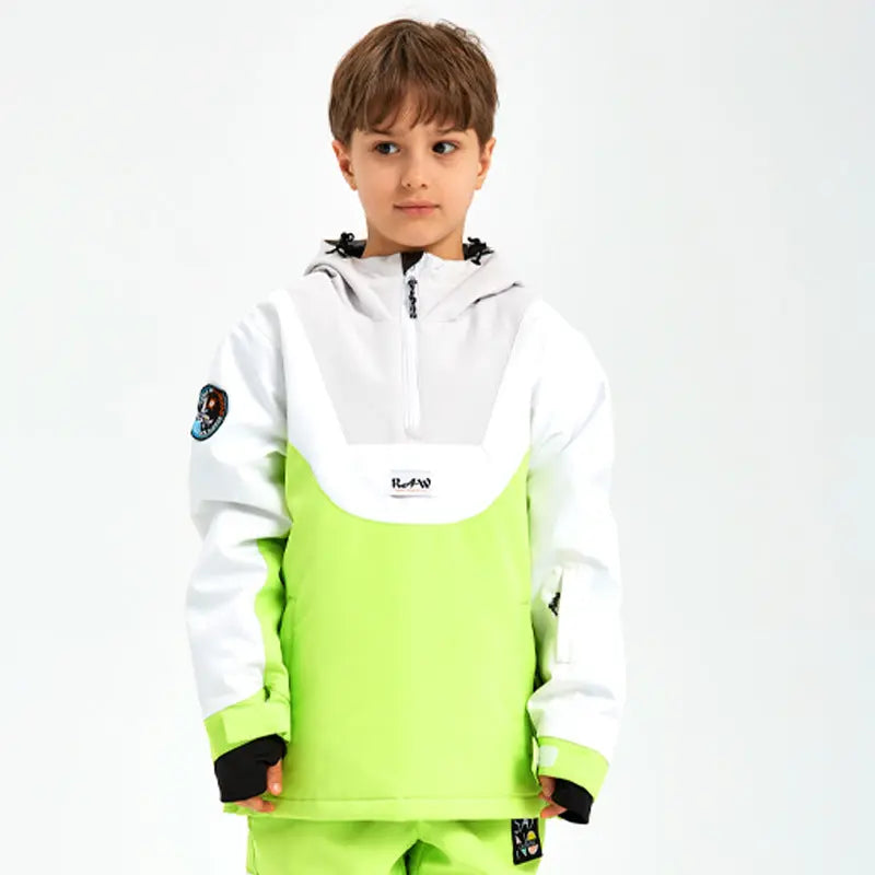Unisex Anorak Snow Ski Jacket Kids Insulated Half-zip Snow Pullover