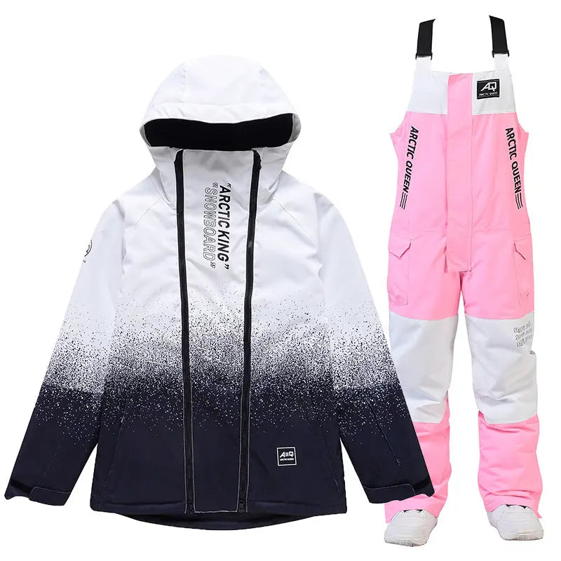 Unisex Outdoor Winter Snowboard Suits Cargo Jacket & Bibs Pants 