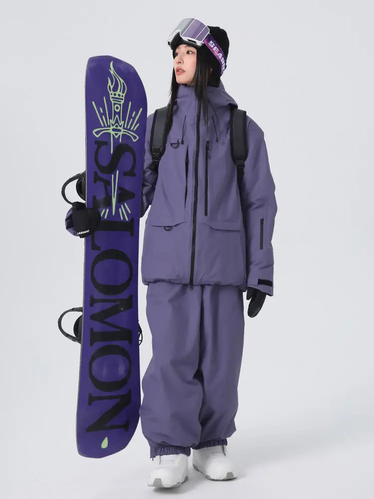Unisex Sporty All-Weather Snow Suits Baggy Snowsuits
