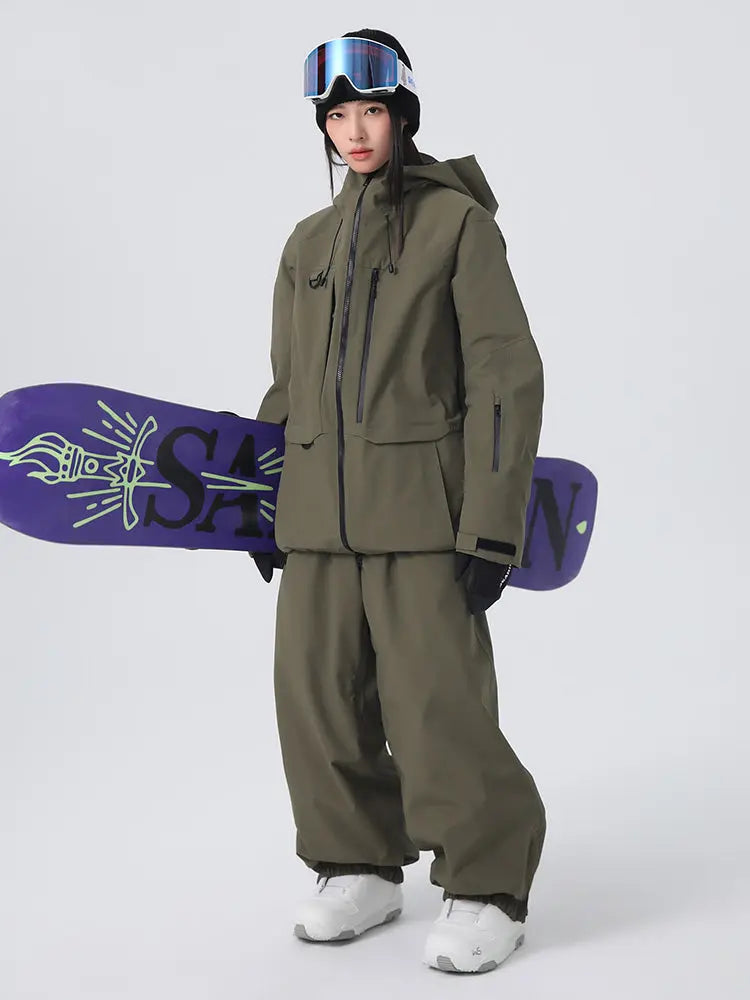Unisex Sporty All-Weather Snow Suits Baggy Snowsuits