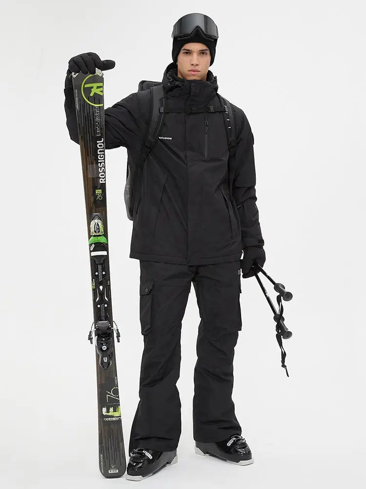 Unisex Waterproof Insulated Cargo Style Ski Suit Set