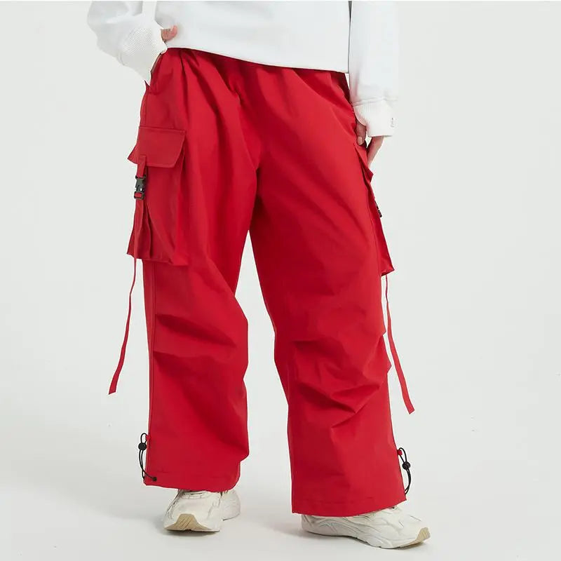 Winter Loose Fit Ski Pants Thicken Warm Outdoor Snow Pants