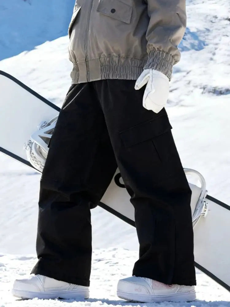 Women Cargo Snow Pants Baggy Warm Ski Trousers
