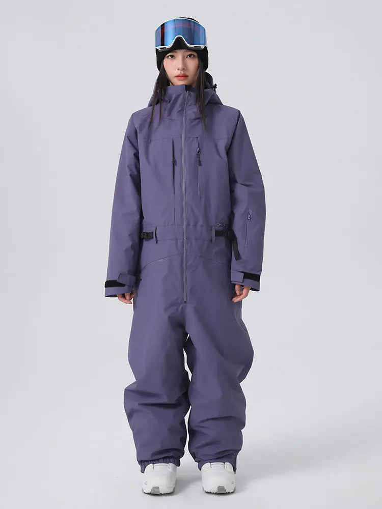 Women Chic One Piece Ski Suits Full Body Snow Jumpsuits