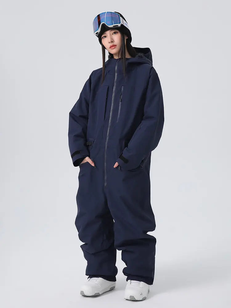 Women Chic One Piece Ski Suits Full Body Snow Jumpsuits