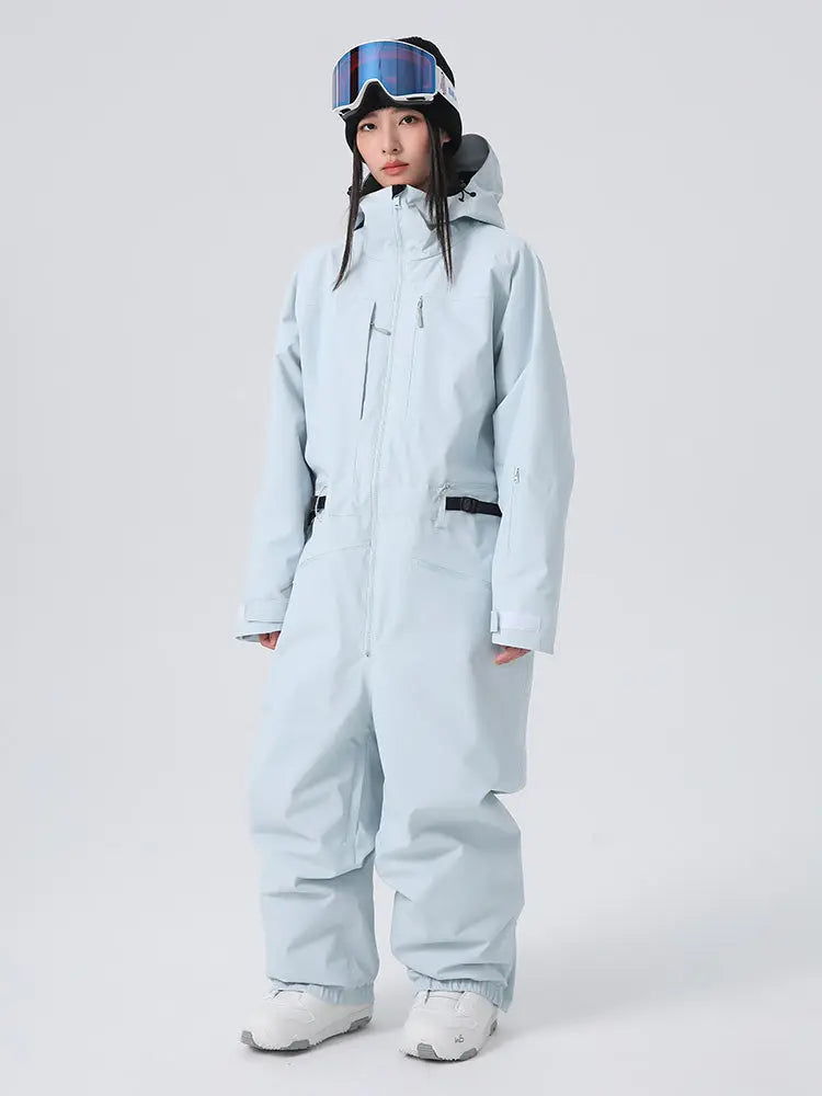 Women Chic One Piece Ski Suits Full Body Snow Jumpsuits
