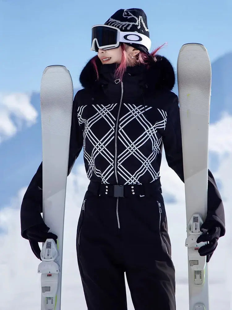 Women Chic Ski & Snowboard Suits Full Body One-piece Jumpsuits