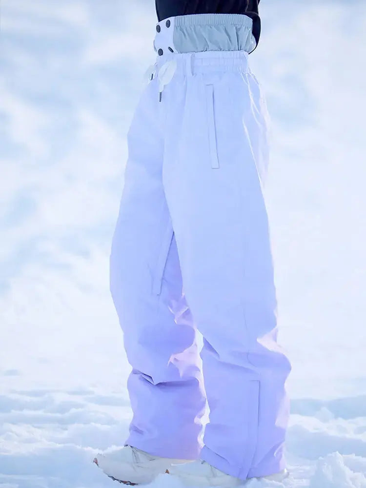 Women Gradient Color Snow Pants Cute Ski Trousers for Winter