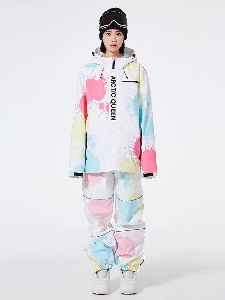 Women Tie-Dye Snow Jacket & Baggy Pants