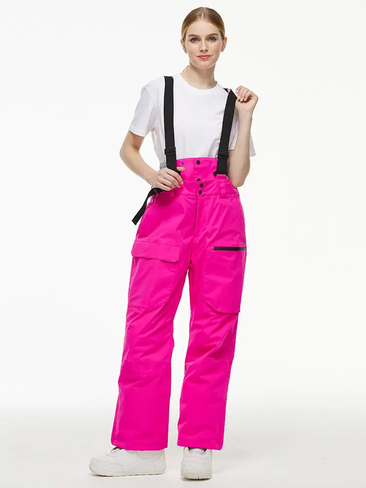Women's Loose Fit Snow Bibs Pants Winter Snowboard Overalls