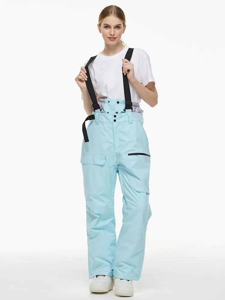 Women's Loose Fit Snow Bibs Pants Winter Snowboard Overalls