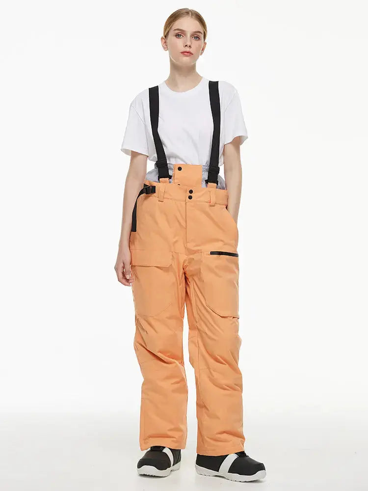 Women's Loose Fit Snow Bibs Pants Winter Snowboard Overalls
