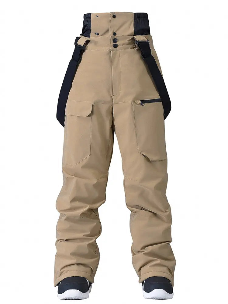 Women's Loose Fit Snow Bibs Pants Winter Snowboard Overalls
