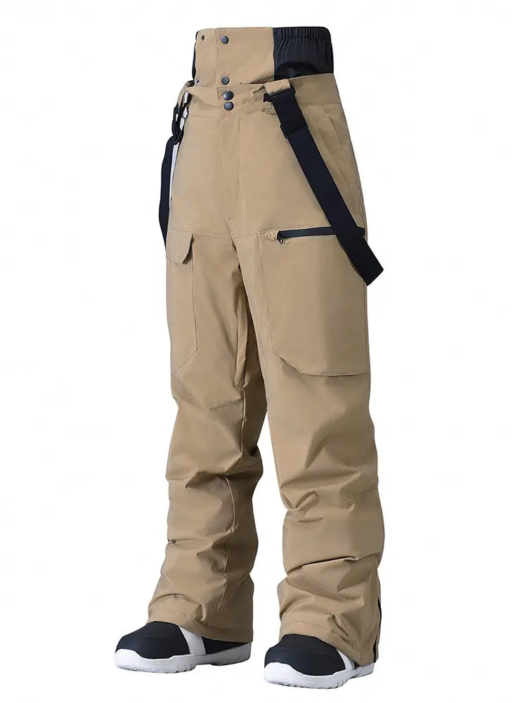 Women's Loose Fit Snow Bibs Pants Winter Snowboard Overalls