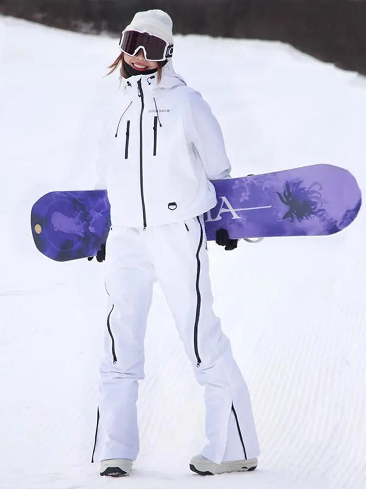 Women's Short Ski Suit Set — Waterproof Insulated Jacket & Pants