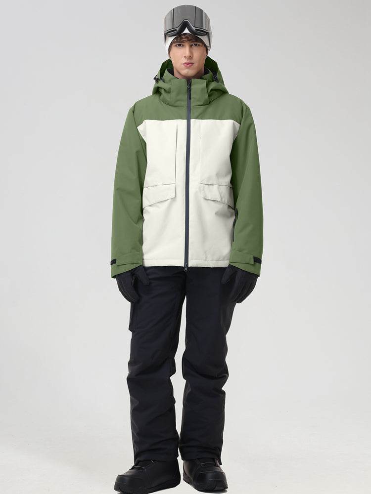 Men's Retro Contrast Ski Jacket and Bib Set