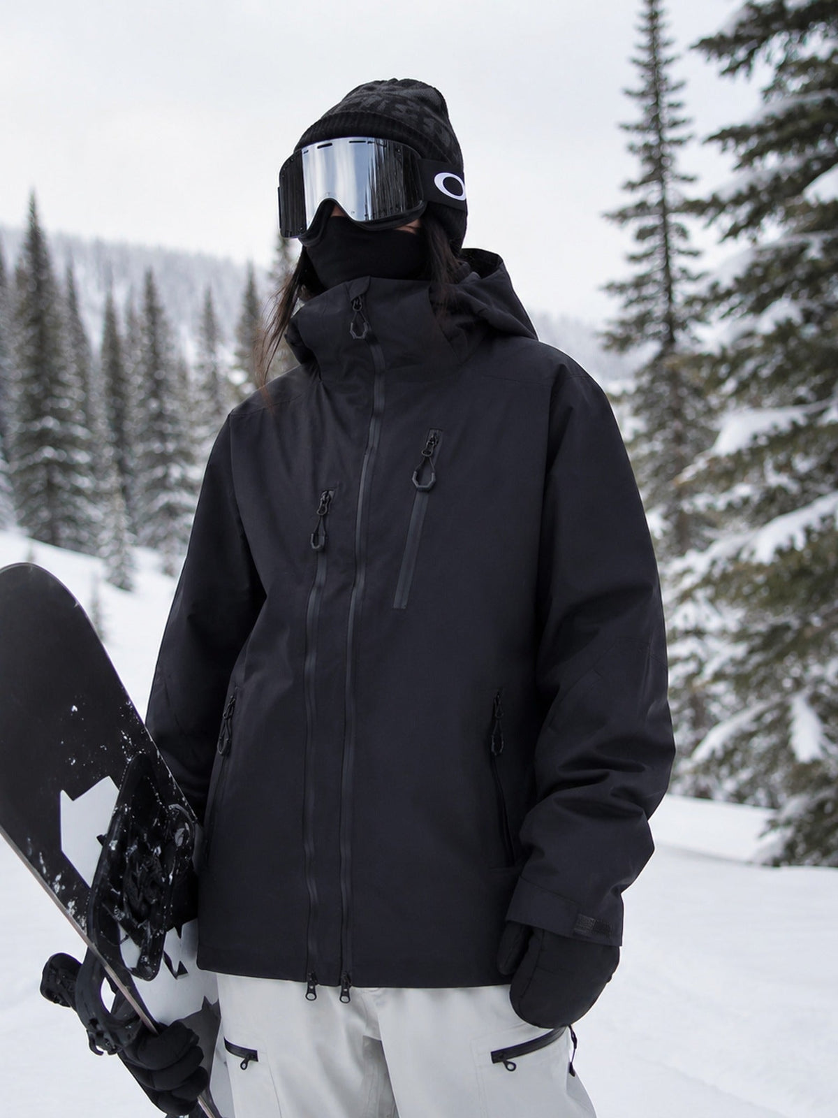 Women's Padded Hooded Snow Jacket with Storm Flap