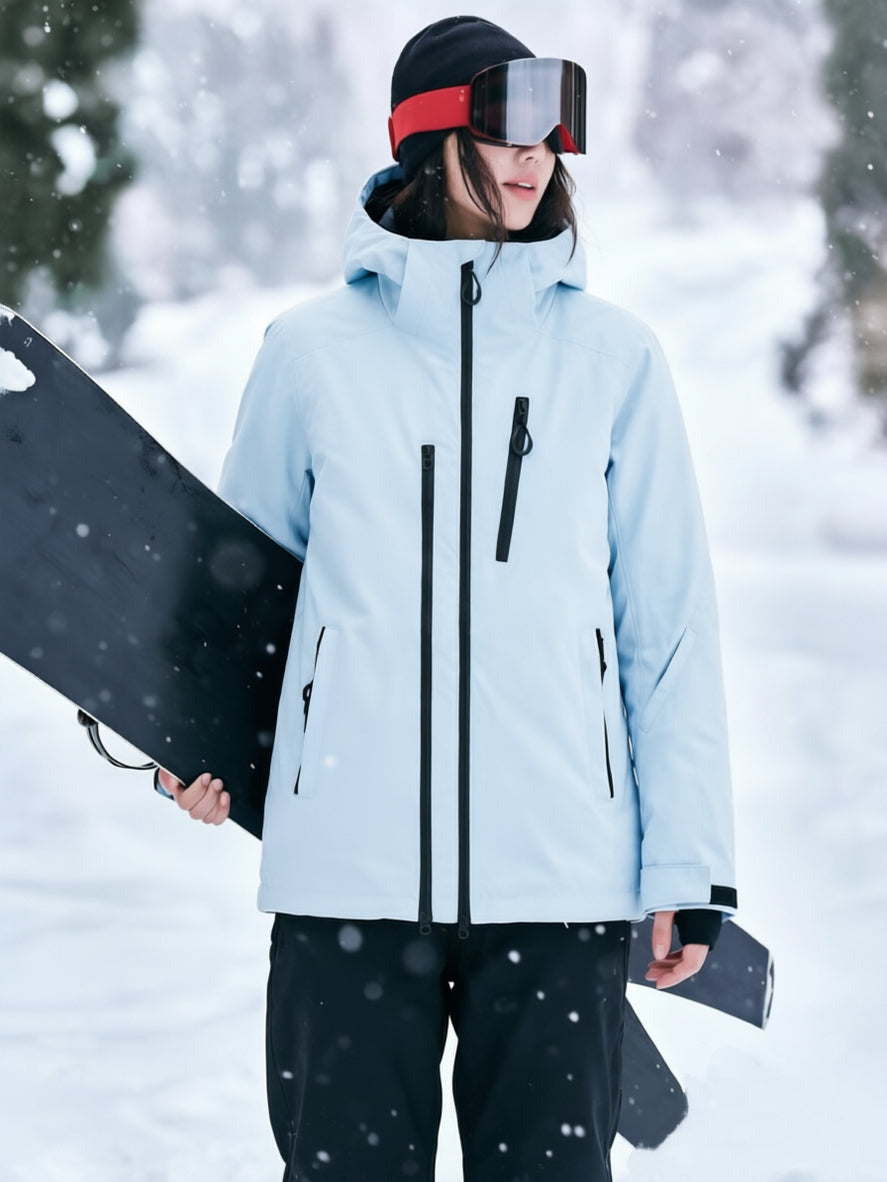 Women's Padded Hooded Snow Jacket with Storm Flap