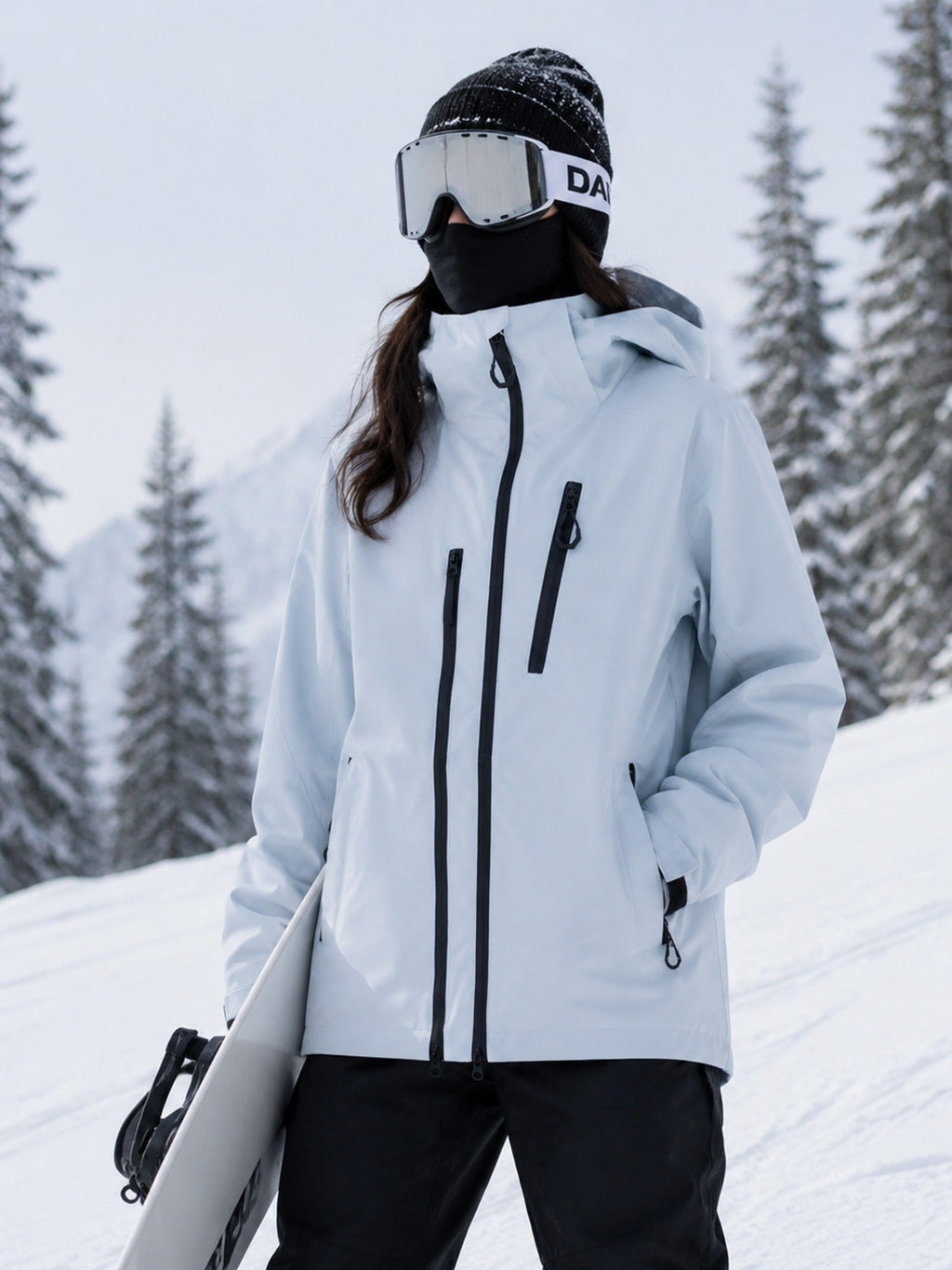 Women's Padded Hooded Snow Jacket with Storm Flap