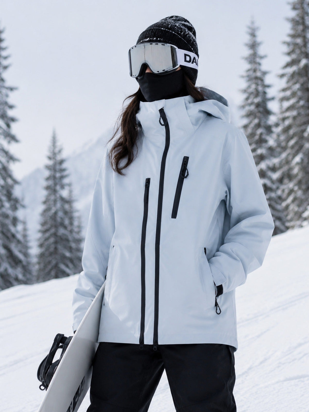 Women's Padded Hooded Snow Jacket with Storm Flap